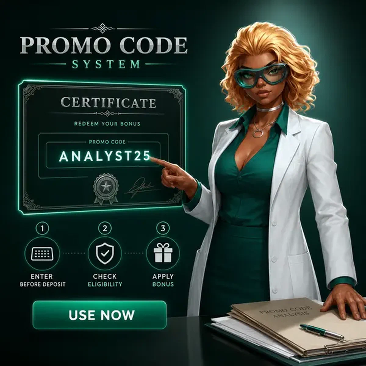 Giocatore che inserisce il codice promozionale presso l'esposizione del certificato del Casinò Boomzino