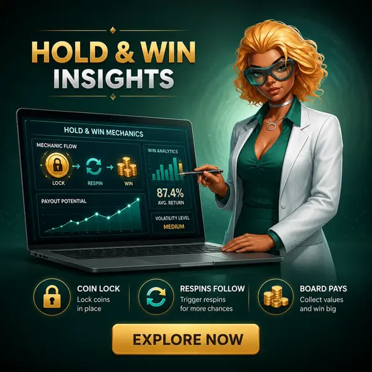 L'Analista che esamina i dati su Dominanza Hold & Win vs Meccaniche Bonus Buy sulle slot alla sua scrivania